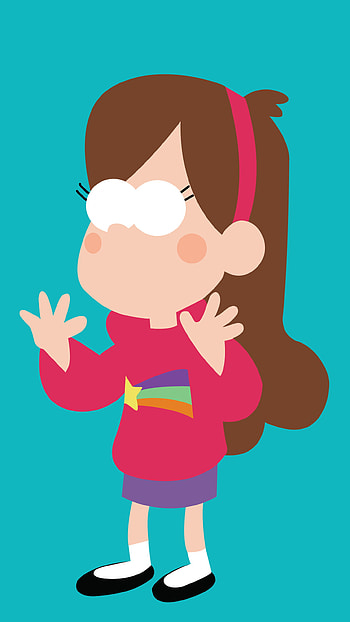 Mabel in minimalistic style, Gravity Falls character HD phone wallpaper