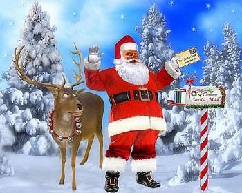 Santa got your Letter, winter, holidays, paintings, santa claus, love four seasons, reindeer, Christmas, snow, xmas and new year HD wallpaper