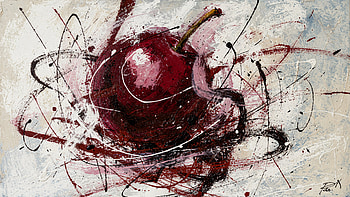 Cranberry Whirl —, Cranberry, Cherry, Fruit, Painting HD wallpaper