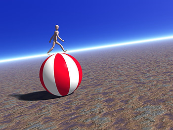 Unstable Walk, balance, ball, figure, sky, land HD wallpaper