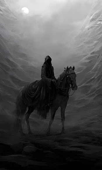 Dark art, horse, sky, berserk, deep, moon, nothing HD phone wallpaper