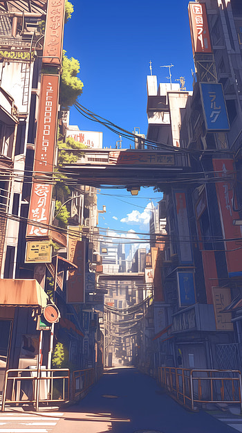 Anime Cityscape for !, Anime, anime city, urban landscape, cityscape HD phone wallpaper