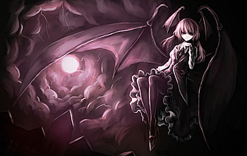 Koakuma, wings, shadow, light, touhou HD wallpaper