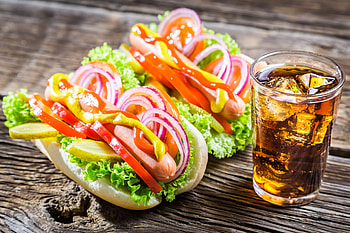 Food, onion, hotdog, bun HD wallpaper