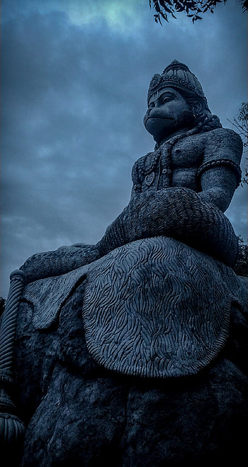 Anjaneya, sriram, bhajarangi, statue HD phone wallpaper