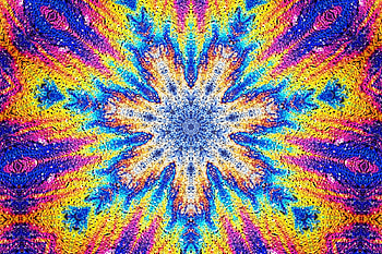 Abstract, blue, colorful, skin, pink, snowflake, flower, yellow, texture, luminos HD wallpaper