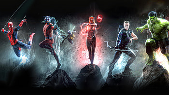 Marvel Artwork, captain-marvel, superheroes, artwork, art, hulk, spiderman, hawkeye HD wallpaper