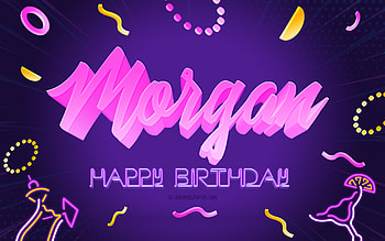 Happy Birtay Morgan, , Purple Party Background, Morgan, creative art, Happy Morgan birtay, Morgan name, Morgan Birtay, Birtay Party Background HD wallpaper