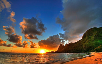 Sunset, Hawaii HD wallpaper