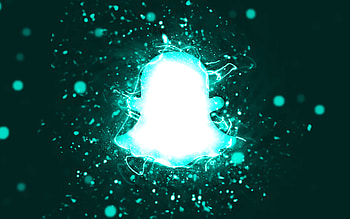 Snapchat turquoise logo, , turquoise neon lights, creative, turquoise abstract background, Snapchat logo, social network, Snapchat HD wallpaper