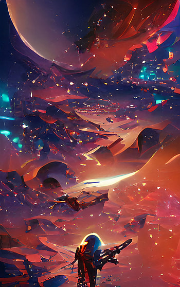 Walking through space, sky, art, moon, star, galaxy, alien HD phone wallpaper