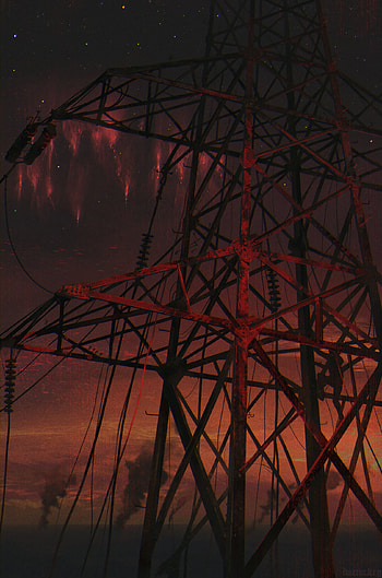 Construction, Art, Night, Dark, Design, Electrosupport, Electro-Op HD phone wallpaper