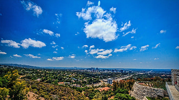 panoranic view of los angeles, paorama, city, clouds, view, sky HD wallpaper