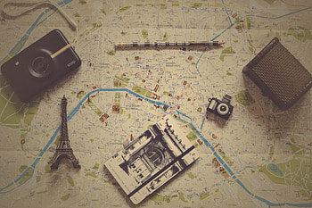 Camera, Miscellanea, Miscellaneous, Vintage, Retro, Pencil, Notepad, Notebook, Map HD wallpaper