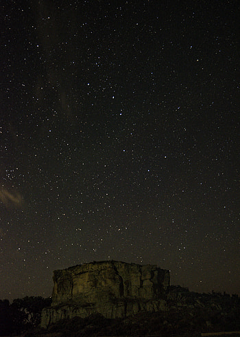 Night, Rock, Dark, Starry Sky HD phone wallpaper