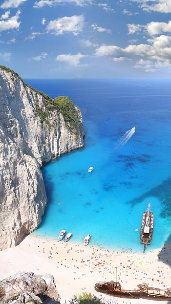 Greece ocean , Beautiful backgrounds, Scenic beauty, Explore HD phone wallpaper