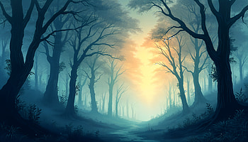 Mystical Forest Glow - Ultra, forest, mist, silhouette HD wallpaper