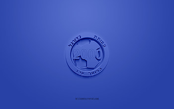 Hapoel Acre FC, creative 3D logo, blue background, Liga Leumit, 3d emblem, Israel Football Club, Acre, Israel, 3d art, football, Hapoel Acre FC 3d logo HD wallpaper