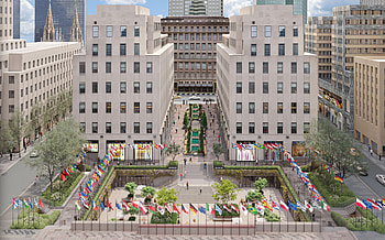 Rockefeller Center, Plaza renovations, NYC landmark, Architecture news HD wallpaper