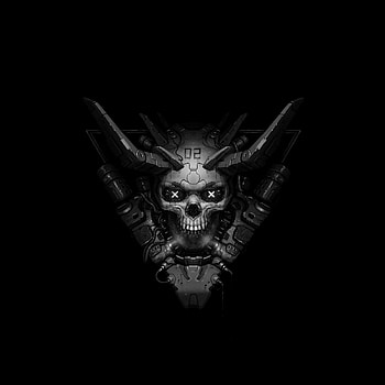 Monochrome, skull robot, dark HD phone wallpaper