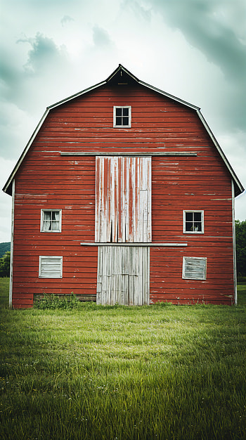 Rustic Barn : A Touch of Country Charm, red, rural, architecture, landscape HD phone wallpaper