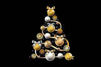 :), new year, christmas, golden, black, craciun, card, tree HD wallpaper