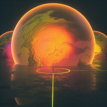 Art, Silhouette, 3D, Glow, Sphere HD phone wallpaper