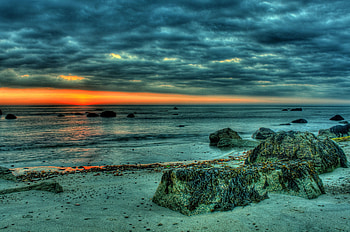 Beautiful Sky, sea, sand, sunrise, beach, clouds, nature, sky, sunset, ocean HD wallpaper