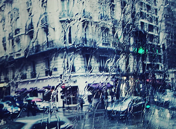 Rain, City, Building, Miscellanea, Miscellaneous, Glass, Traffic Light HD wallpaper