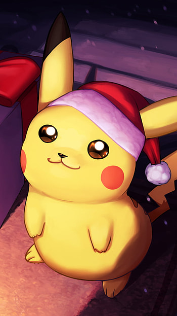 Pikachu, santa hat, Christmas, Pikachu, Anime, Pokemon, anime christmas HD phone wallpaper