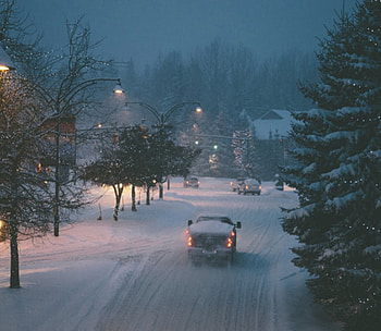 Winter Night, winter, graphy, lights, snow, beauty HD wallpaper