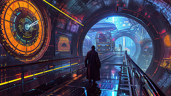 Futuristic Time Travel Gateway, Sci Fi, Time Travel, futuristic, cyberpunk, cityscape HD wallpaper