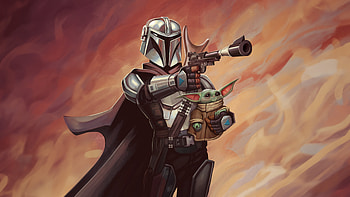 Din Djarin And Grogu, the-mandalorian-and-grogu, movies, 2024-movies, the-mandalorian, baby-yoda, artwork, artist, art, digital-art, tv-shows, artstation HD wallpaper