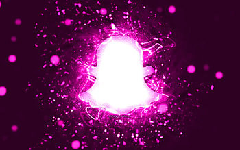 Snapchat purple logo, , purple neon lights, creative, purple abstract background, Snapchat logo, social network, Snapchat HD wallpaper