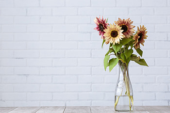 Flowers, Bouquet, Vase, Sunflower HD wallpaper