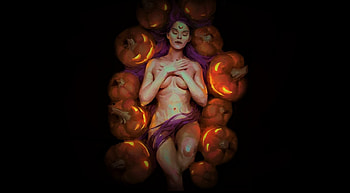 hallow's slumber, halloween, gothic, jackolantern, dark HD wallpaper