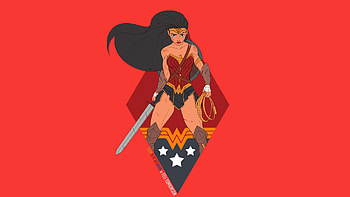 Wonder woman, dc comics, superhero, minimal, fan art HD wallpaper