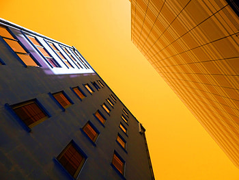 Sky, Architecture, Building, Miscellanea, Miscellaneous, Facade, Bottom View HD wallpaper