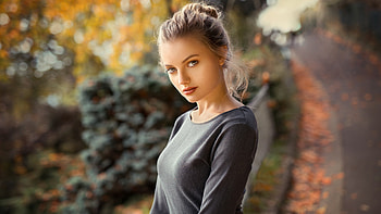 Blur, Bokeh, Background, Black, Dress, Brunette, Girl, Model, Women, Nature Girls HD wallpaper
