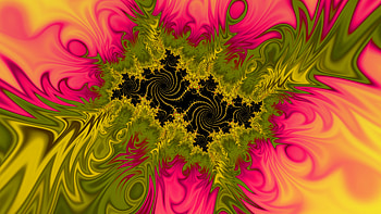 Trippy Psychedelic Fractal, colorful, colors, green, red, Abstract, fractal, abstract green HD wallpaper