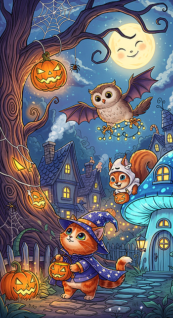 Cute Halloween — Pumpkin Pals for & Android, cat HD phone wallpaper
