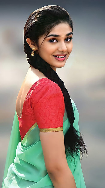 Krithi shetty, kriti shetty, saree beauty HD phone wallpaper