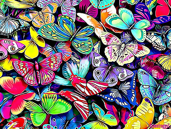 BUTTERFLIES GALORE, GALORE, FRACTAL, ABSTRACT, BUTTERFLIES HD wallpaper