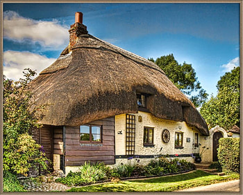 Village Cottage, backyard, art , old, nice HD wallpaper