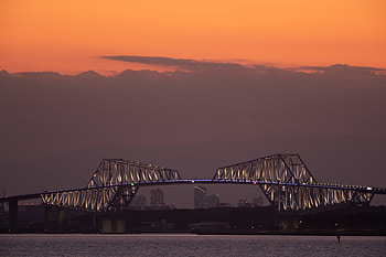 Cities, Sunset, Architecture, Bridge, Backlight, Illumination, Bay HD wallpaper
