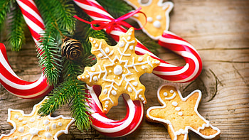 Sweet candy canes, Christmas delight, Festive decoration, Peppermint joy HD wallpaper