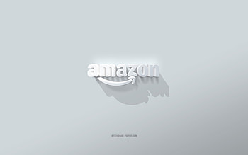 Amazon logo, white background, Amazon 3d logo, 3d art, Amazon, 3d Amazon emblem HD wallpaper