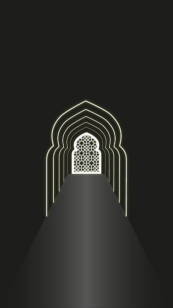 Ramadan, gray, islam, muslim, white, line, peace, black, yellow, glow HD phone wallpaper