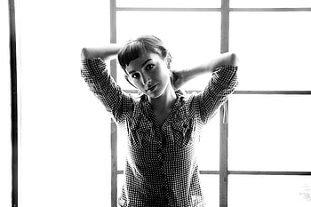 Molly Ephraim, celebrity, monochrome HD wallpaper