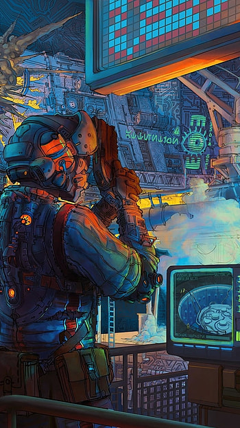 cyberpunk, futuristic, weapon, Sci Fi, warrior HD phone wallpaper